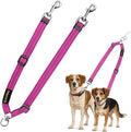 MingXpet Double Dog Leash for Two Dogs, No Pull Dog Leash, 360° Swivel No Tangle for Medium Dogs Walking & Training, Shock Absorbing Reflective Bungee, Rose by MingXpets