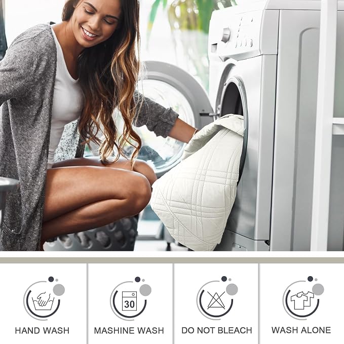 TAOCOCO 100% Waterproof Recliner Chair Cover, Non Slip Recliner Covers for Recliner Chair with Pocket, Washable Reclining Chair Cover Furniture Protector for Kids,Dogs(23.6'', Ivory) - Image 7