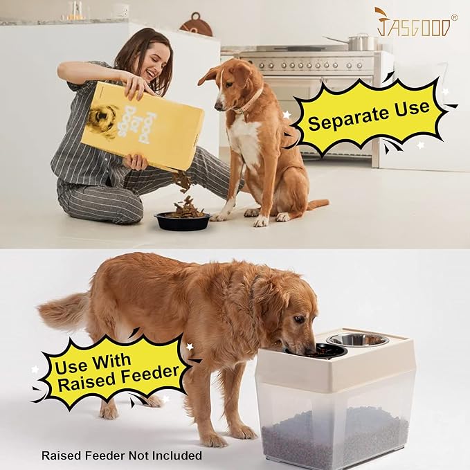 JASGOOD Large Dog Feeder Slow Eating Pet Bowl for Raised Pet Feeders Preventing Choking Food Water Bowl Elevated Diners Replacement Bowl (Black,Large,Fit Opening 8.9"-9.25") (Pack of 2) - Image 6