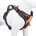No Pull Dog Harnesses for Small Dogs Reflective Adjustable | Front Clip Vest with Handle 2 Metal Rings 3 Buckles [Easy to Put on & Take Off] (XS, Orange) by PHOEPET