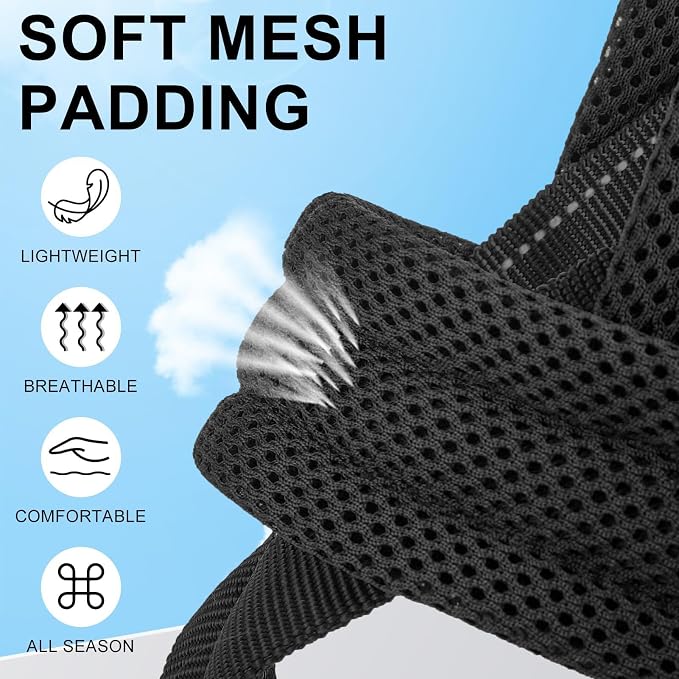 BEAUTYZOO Dog Harness Medium Sized and Leash Set, No Pull Step in Pet Vest | Breathable Mesh with Handle, Reflective, Adjustable No Choke Escape Proof, Lightweight, Easy Control for Walking, Black M - Image 3