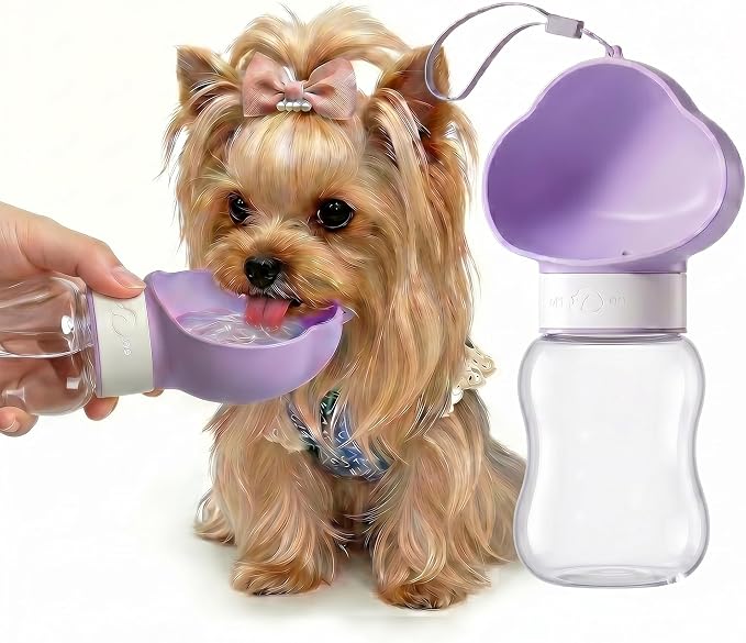 Portable Dog Water Bottle, Travel Bowls, Doggy Food Container | Puppy Drinking Bottle Dispenser | Small Dogs Needs | Gift for Dog Lover | Pet Travel Essentials Boy Dog Accessories by Unknown