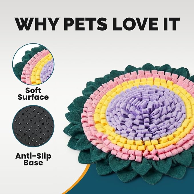 PET ARENA Interactive Dog Snuffle Feeding Mat Adjustable Nose Work Toy | Encourages natural foraging, reduces boredom, slows eating, supports mental stimulation, and features an adjustable design. - Image 6