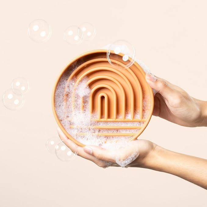 Should We Go? Slow Feeder Dog Bowls - Small Size Silicone Slow Eating Dog Bowl for Puppies & Dogs with Suction Cup -Dishwasher-Safe,Lick Mat Design,Reduces Gulping,for All Breeds, 6”x1.25”-Terracotta - Image 6
