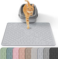Cat Litter Mat, 23.5x16 Silicone Trapping Mat Ash Grey | for Kitty Litter Box, Easy Clean, BPA Free Rubber, Center Litter Collection, Easy Pour-Back, Waterproof, Odor-Resistant by OHMO