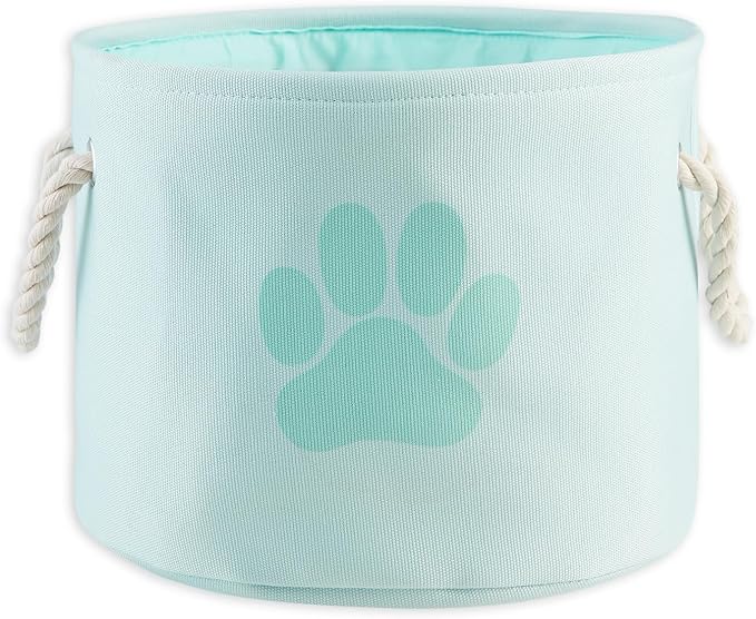 Bone Dry Pet Storage Collection Collapsible Bin, Small Round, Aqua - Image 3