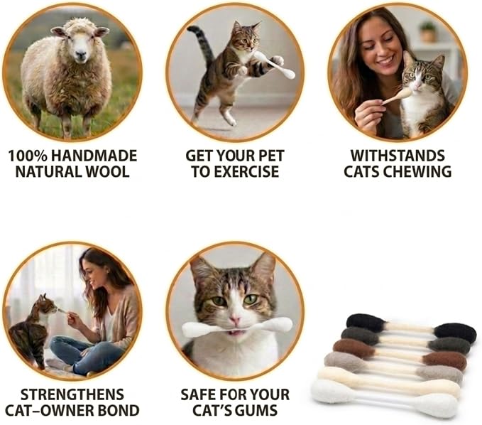 Glaciart One Swabs Cat Toys with Catnip - 6 Pk | Durable for Chew, Cute Cat Toys Interactive Kitty for Boredom, Exercise, & Play | Filled w/Organic Catnip for Anxiety & as Digestive Aid | Gift Idea - Image 4