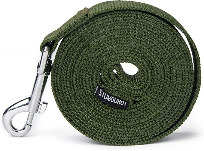 Strong Durable Nylon Dog Training Leash, 1 Inch Wide Traction Rope, 6 ft 10ft 15ft Long, for Small and Medium Dog (Military Green, 15 Feet) - Image 6