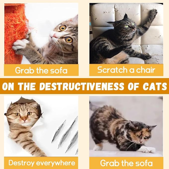 Cat Scratch Furniture Protector, 10 PCS, 17.3'' x 11.8'' | Transparent, Thicker Flexible, For Couch, Sofa, Chair, Walls, Pet Deterrent Shield - Image 5