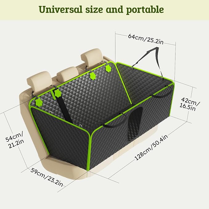 2-in-1 Dog Car Seat Cover for Back Seat, Transform to Passenger Mode - Dog Car Seat, Waterproof, Scratch-resistant, Support to 330lbs, for Outdoor Activities, Travel, to the Vet, for Cars/SUV/Truck - Image 8