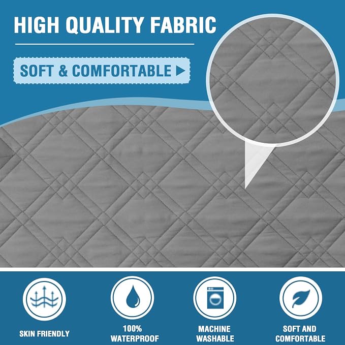 H.VERSAILTEX Chair Sofa Slipcover 100% Waterproof Couch Cover Furniture Protector Cover with Elastic Straps for Pets Kids Children Dog Cat(Chair, Dove Grey) - Image 6
