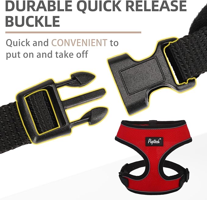 PUPTECK Small Dog Harness and Leash Set No Pull for XS XXS Sized Dogs Puppy | Escape Proof No Choke Pet Cat Adjustable Soft Padded Walking Vest - Image 4