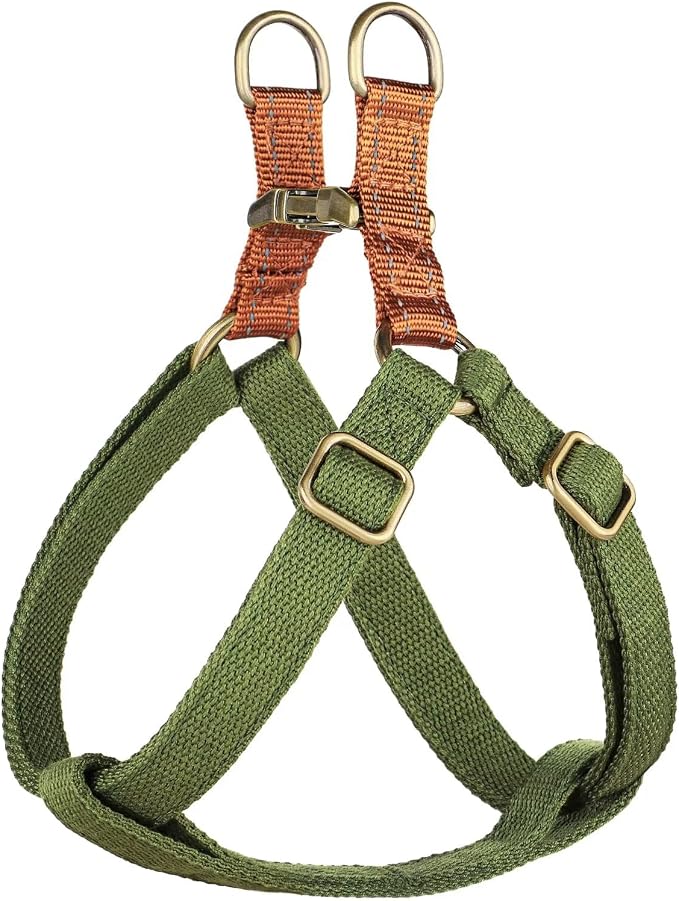 Step in Dog Harnes for Medium Dogs, Green, M, Chest 19-28" | Freedom Nylon Dog Halter Vests with Metal Buckles, Easy On and Off, Adjustable Straps, Escape-Proof, Easy Walking Training by Didog