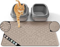 Large Cat Litter Mat, 31.5x23.6 Silicone Trapping Mat Beige | for Kitty Litter Box, Easy Clean, BPA Free Rubber, Center Litter Collection, Easy Pour-Back, Waterproof, Odor-Resistant by OHMO