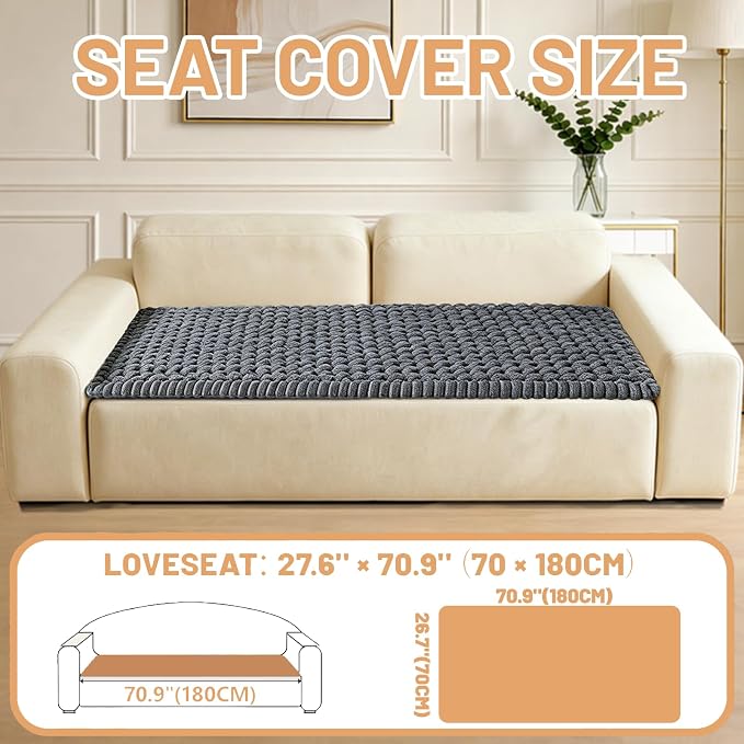 Couch Cover for Dogs Washable, Non Slip Soft Cozy Grey | Pet Friendly, Fuzzy Durable Plush Thick Slipcovers for 3 Cushion Sofa Cover Protector Mat Bed Furniture Couches 27.6"x70.9" - Image 4