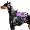 Heavy-Duty Tactical Dog Harness for Large Dogs, No Pull Adjustable Reflective Pet Vest with Molle System, K9 Military-Grade Control for Service Training, Outdoor & 10+ Breeds, Purple Camo, Large by Bruvoalon