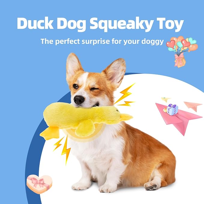 Mihachi Plush Squeaky Dog Duck Toys - Stuffed Pet Toy Duck Interactive Gifts for Dog Birthday Dogs Puppy Biting Chew Toys - for Medium and Large Dogs - Image 6