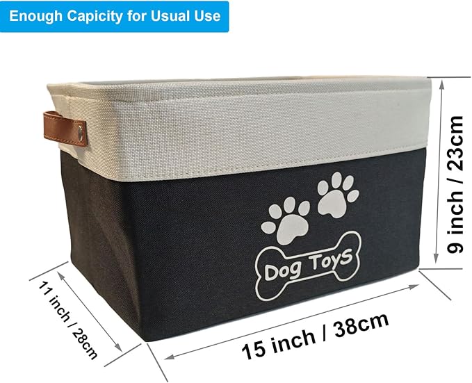 Collapsible Dog Toy Basket Foldable Dog Toy Box Bin for Pet Chew Toys Accessory - Image 4