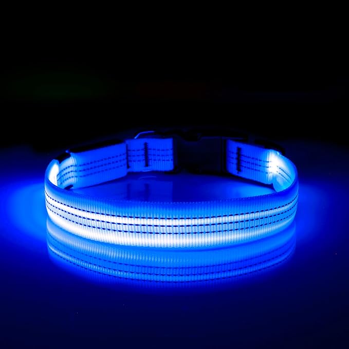 Illumifun LED Dog Collar, Reflective Light Up Collars for Small Dog, USB Rechargeable Pet Collar Light for Dogs Walking Camping (BlueⅢ, Small) - Image 5