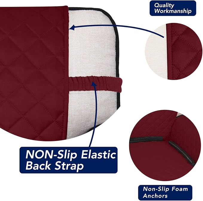 PureFit Reversible Quilted Couch Covers for Dogs Sofa Cover 4 Seater 88" | Red/Ivory, Water Resistant Couch Protector, Washable Pet Couch Cover with Non Slip and Elastic Straps For Kids - Image 3