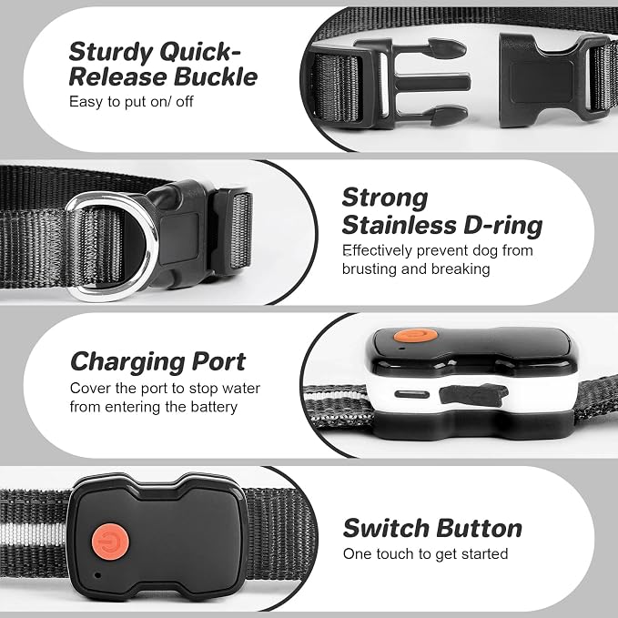 PcEoTllar Light Up Dog Collar, Glow in The Dark for Night Walking, Black, L | Led Dog Collar for Night Walking, 3 Flashing Mode, USB Charge, For Small Medium Large Dogs, Waterproof, Durable Material - Image 3