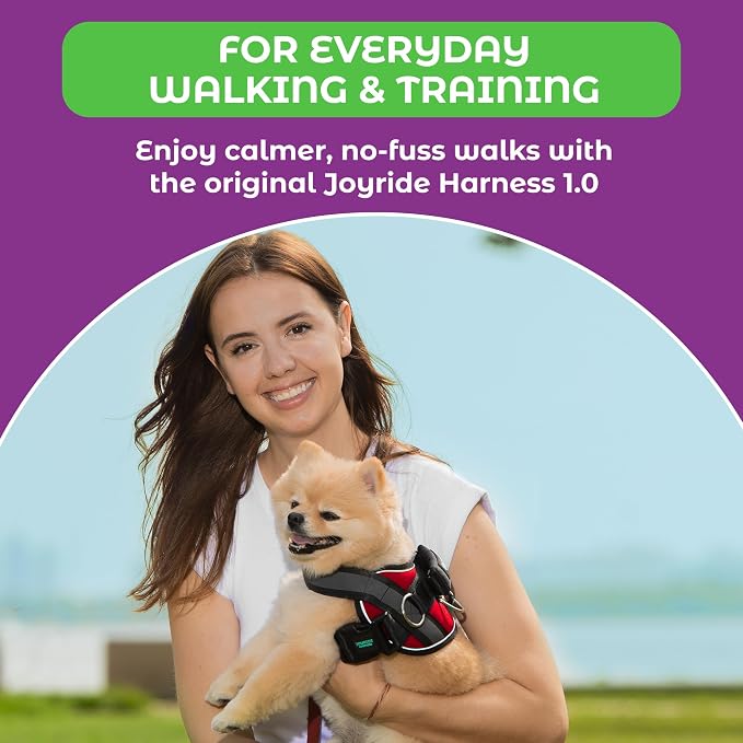 Joyride Basic Dog Harness 1.0 | Red Rush | S | Adjustable pet vest with 3 side leash rings for training, walking and improved control for small, medium or large dogs - Image 7