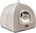 WINDRACING Cat Bed for Indoor Cats - Cat Cave Cat House Cats Tent with Removable Washable Cushioned Pillow, Soft and Self Kitten beds (Large, Beige) by WINDRACING