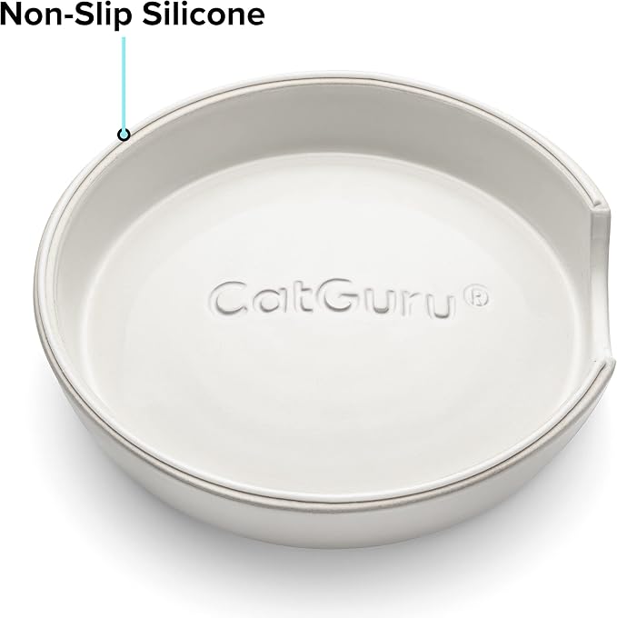CatGuru Cat Bowls, Whisker Friendly Food Bowl for Indoor Cats, Reliefs Whisker Fatigue, Wide Kitten Dish, Non Slip Pet Dishes, Shallow Pet Plates (Ceramic (Pack of 2)) - Image 5