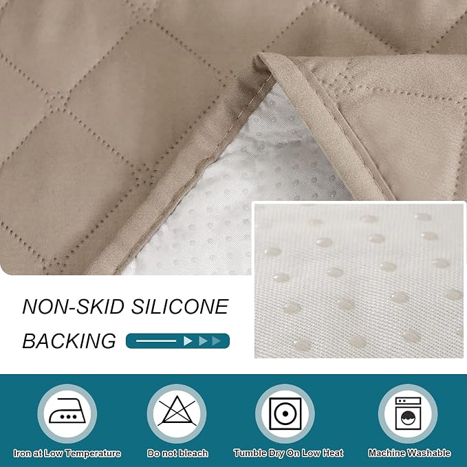 Turquoize 100% Waterproof Sofa Covers Chaise Lounge L Shape Sofa Protector Slip Cover Triple Non-Slip Sofa Slipcover for Sectional Couch Cover for Pets, Kids (Chaise, Khaki) - Image 7
