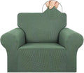 KEKUOU Stretch Chair Sofa Slipcover, Single Couch Cover,Greyish Green | 1-Piece Washable Sofa Cover,Pet Friendly (31"-55") Furniture Protector Soft Jacquard Elastic Bottom for Dogs & Kids by KEKUOU