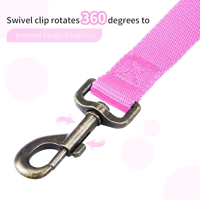 HIKISS Long Dog Leash Obedience Recall Training Agility Lead with Thickening Material for Large Dog - 15ft 20ft 30ft 50ft 100ft Training Leash(Pink 15ft) - Image 4