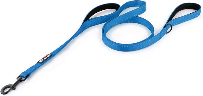 Dog Leash 8ft Long - Blue - Traffic Padded Two Handle - Heavy Duty - Double Handles Lead for Control Safety Training - Leashes for Large Dogs or Medium Dogs - Dual Handles Leads - Image 9