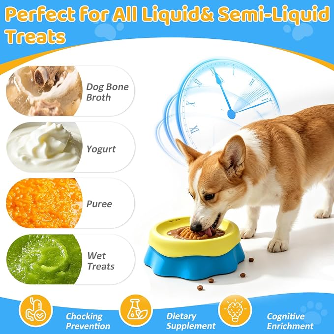 Dog Slow Feeder Bowl, Splash Proof Anti-Gulping Dish for Small Medium Dogs | Controlled eating protects dog gut health. Thick base prevents bowl sliding, spills and floor messes while feeding. - Image 3