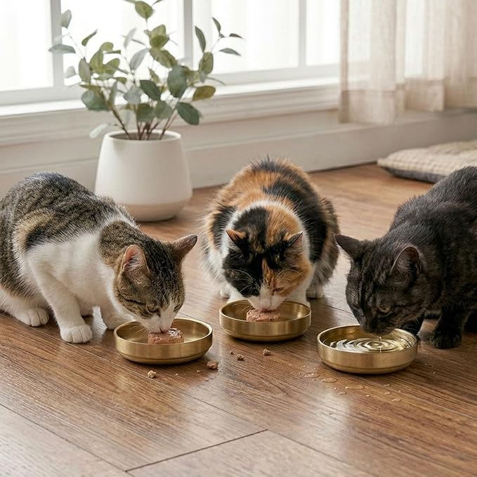 Whisker Fatigue Cat Bowl, Shallow Food Dish Stainless Steel for Cats, 2 Pcs | Wide Shallow Design Prevents Whisker Stress, Heavy Duty Metal Bowls for Indoor Cats and Small Dogs, Dishwasher Safe - Image 5