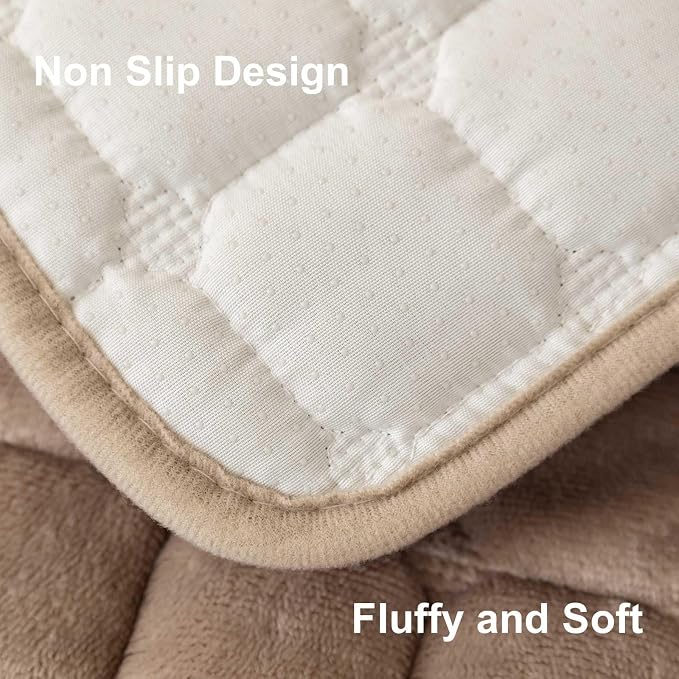 Velvet Washable Couch Cover for Pets Dogs, Non Slip Sectional Sofa Covers for 3 Cushion Couch Sofa L Sharped Sofa Slipcovers, Furniture Protector (1 PCS 27"x27",Khaki) - Image 5