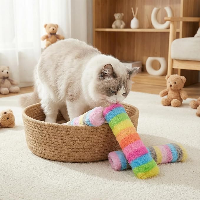 Cat Toys Pillows 6Pcs Catnip Kicker Toys for Cats Promotes Kitty Exercise - Image 10