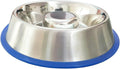 Mr. Peanut's Stainless Steel Interactive Slow Feed Dog Bowl with a Blue Base, Fun Healthy Bloat Stop Feeder (Large) by MrPeanuts