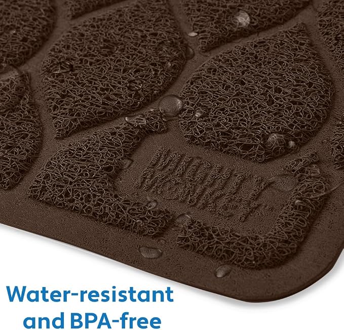 MIGHTY MONKEY Waterproof BPA Free Cat Litter Box Trapping Mat, Easy Clean Floors, Textured Backing, Soft on Sensitive Kitty Paws, Cats Accessories, Less Waste, Stays in Place, 24x17, Chocolate - Image 3
