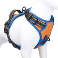 Reflective Dog Harness Large Breed Adjustable No Pull Vest | with Handle 2 Metal Rings 3 Buckles [Easy to Put on & Take off](XL,Orange) by PHOEPET