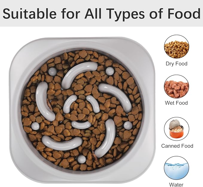 MateeyLife 2-Pack Slow Feeder Dog Bowls, 2 Cups, Dog Puzzle Feeder Bowl | Food-contact safe, dishwasher safe, non-slip base, maze design, for fast eaters, for dogs and cats, daily mealtimes - Image 6