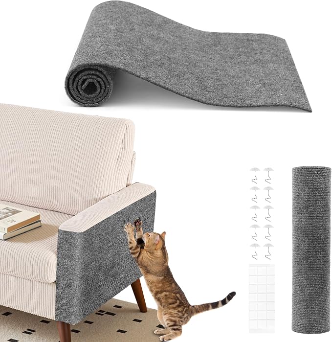 Cat Scratch Furniture Protector,Couch Protector from Cat Claws,Scratch Mat | 39.4" x 15.8" Dark Grey Prevents Couch Scratching Damage Save Sofa from Cat Claws Stops Cat Scratching on Couch by Unknown