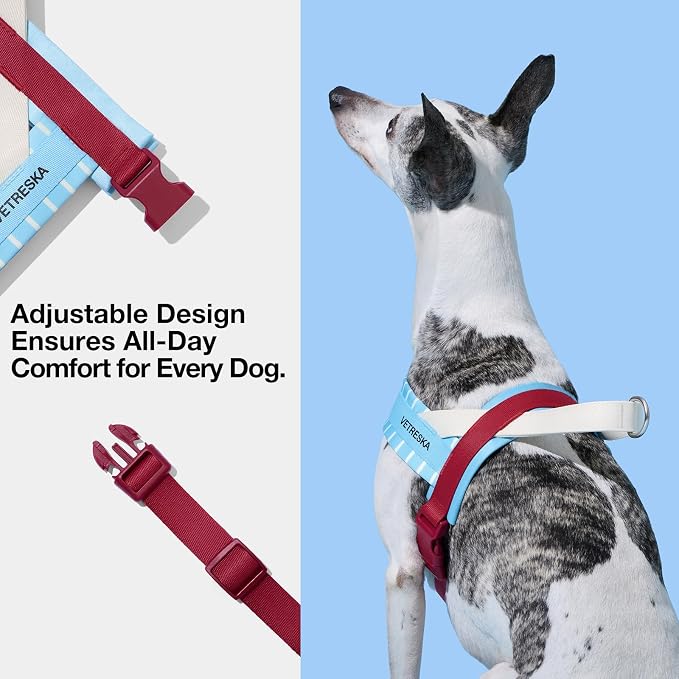 VETRESKA Dog Harness No Pull, Easy Control No Choke Pet Harness Collar, L | for Large Medium Size Dogs, Adjustable Dog Vest, Easy Walk Pet Vest Harness with Heavy Duty Anti-Twist Dog Leash (Misty Melo) - Image 6