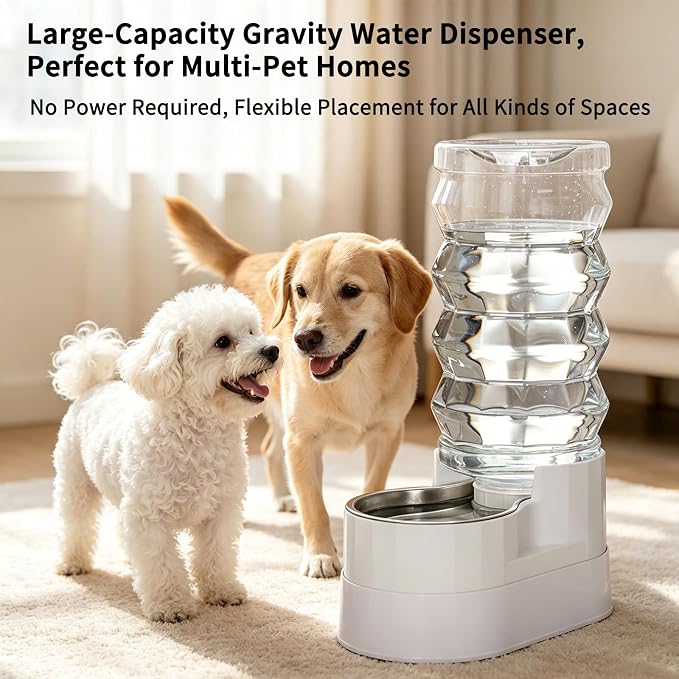 RIZZARI 9L Elevated Dog Water Dispenser: Large Capacity Wide Mouth | Filtered Hydration Design/Senior & Large Dogs / Dishwasher Safe Stainless Steel Bowl /Anti Splash Base/ Multi Pet Homes - Image 5