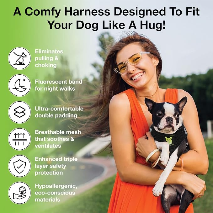 EcoBark Step in Dog Harness, Fully Adjustable Double Padded Mesh Vest, XS | Escape Proof, No Choke Halter for Small Dogs, Puppies & Chihuahuas 5 to 15 lbs, Rapid Fastener, Super Comfort, Black - Image 5
