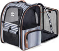 Large Cat Backpack Carrier Expandable Pet Carrier Backpack for Small Dogs Medium Cats Fit Up to 18 Lbs, Dog Carrier Backpack,Puppy Backpack Carrier, Striped by LEKEBOBOR