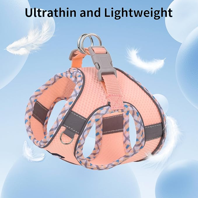 Teacup Puppy Harness with Leash, Escape-Proof Design, Pink S | No Pull Step-in Dog Vest Harness, Breathable Mesh, Reflective Design with Magic Tape, Outdoor Use for Poodles, Pomeranians - Image 2