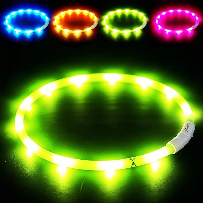 LaRoo LED Dog Collar, USB Rechargeable Flashing Light Dog Collar, Nighttime Safety, Cuttable Size for Small Medium Large Dogs, Makes Your Pet Visible in The Dark (Green) - Image 9