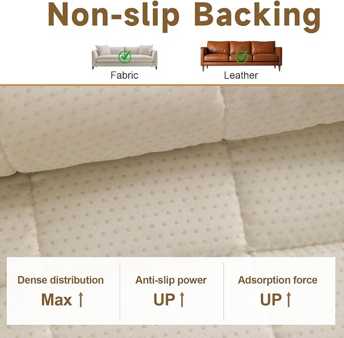 OTOB All Season Couch Cover for Dogs Washable, Geometric Jacquard Non Slip Soft Fuzzy Pet Couch Covers for 3 Cushion Couch, Cozy Plush Sofa Slipcovers Protector Dog Mat (Dark Coffee, 27.6" x 82.7") - Image 6