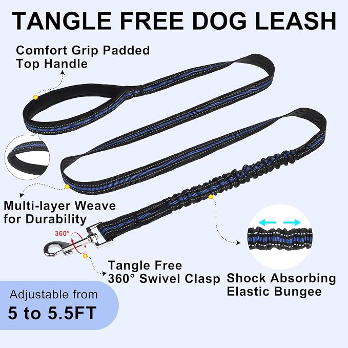 BEAUTYZOO Small Dog Harness and Leash Set, No Pull Step in Puppy Vest | Breathable Mesh with Handle, Reflective, Adjustable No Choke Escape Proof, Lightweight, Easy Control for Walking, Dark Blue S - Image 3