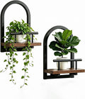 Amaoot Floating Shelves Set for 2, Wall Plant Holder Shelf, Wall Planters | Wall Planters for Indoor Plants, Hanging Shelves Wall Shelf Plant Holder for Living Room Decor, Bathroom, Bedroom, Kitchen by Amoot
